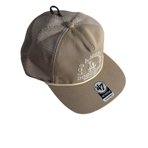 47 Brand Los Angeles Dodgers Khaki Adjustable Mesh Back Hitch Cap - Picture 1 of 6
